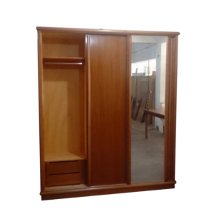 Guarda Roupa de Madeira Casal 3 Portas de Correr e 6 Gavetas Internas